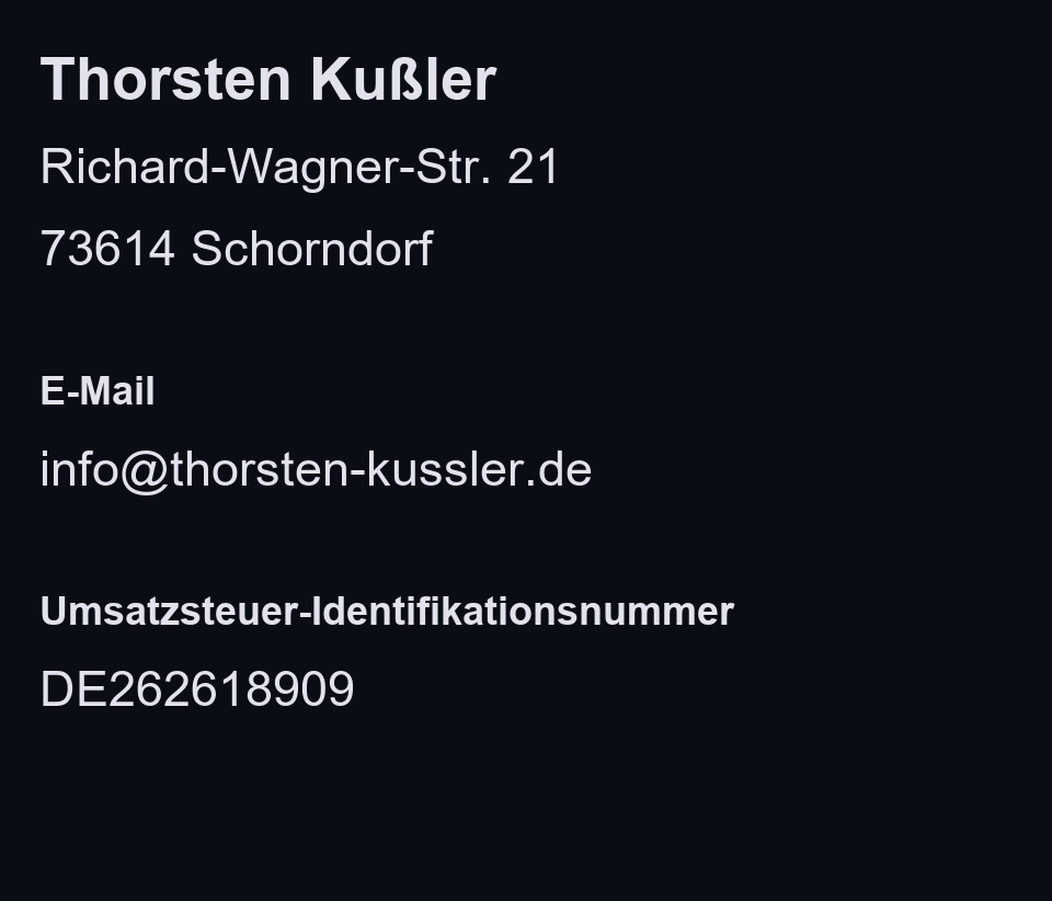 Anbieterangaben im Impressum